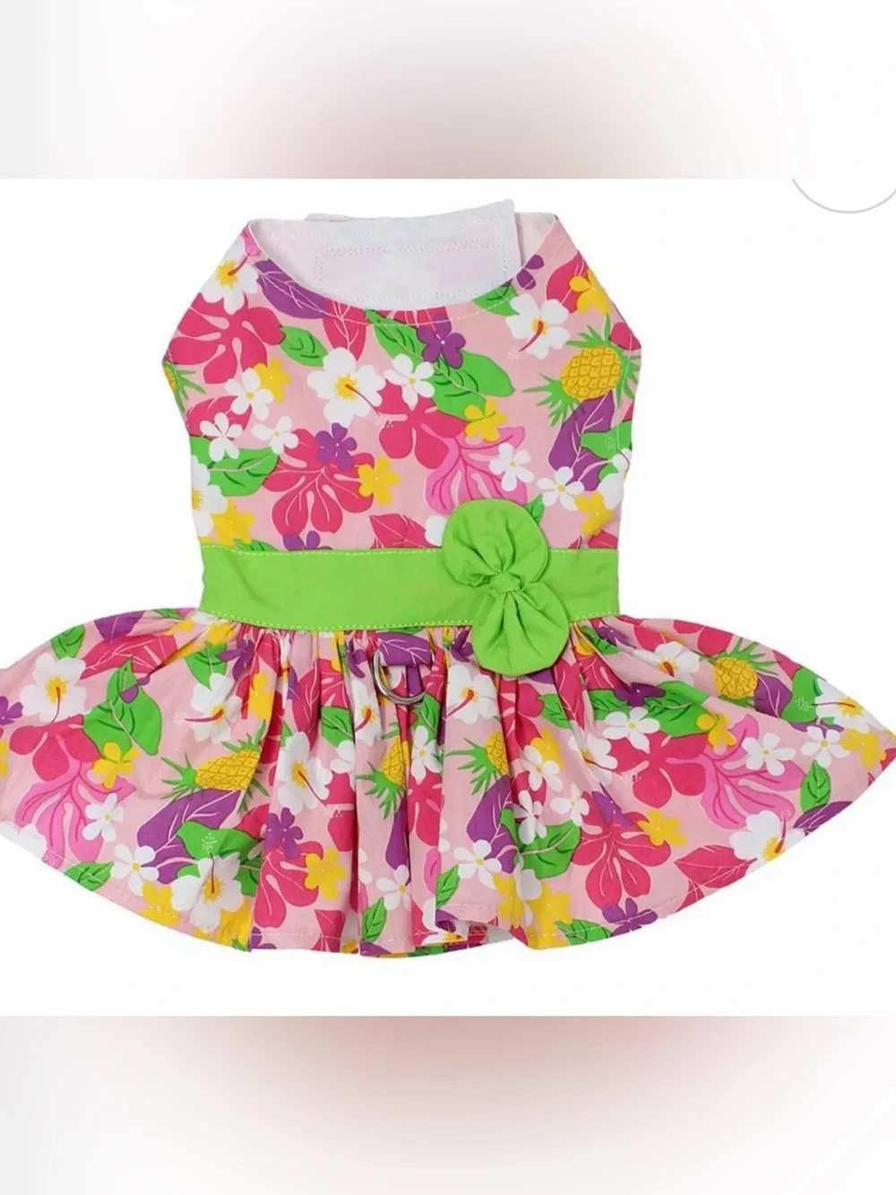 Gymboree Pink Floral Halter Dress with Green Waistband Sz L